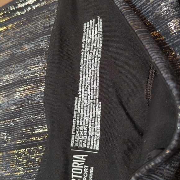 Victoria Sport Women's Metallic Leggings w/Inner Pocket Adj. Waist Size Large - Picture 9 of 9